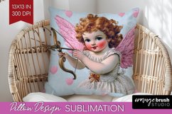 Valentine Angel Pillow Sublimation - Cupid Pillow Cover PNG Product Image 1