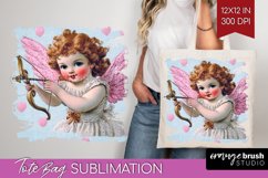 Valentine Angel Tote Bag - Cupid Tote Bag PNG Sublimation Product Image 1