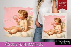 Valentine Angel Tote Bag - Cupid Tote Bag PNG Sublimation Product Image 1