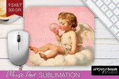 Valentine Angel Mouse Pad Sublimation - Cupid Mousepad PNG Product Image 1