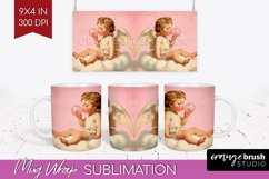 Valentine Angel Mug Wrap - Cupid Mug PNG Sublimation Product Image 1