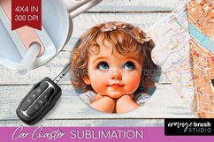 Valentine Angel Car Coaster - Cupid Coaster PNG Sublimation Product Image 1