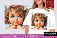 Valentine Angel Square Tshirt Background - Cupid PNG Product Image 1
