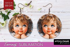 Valentine Angel Round Earrings - Cupid PNG Sublimation Product Image 1