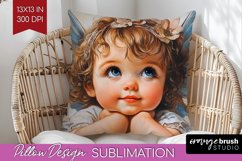 Valentine Angel Pillow Sublimation - Cupid Pillow Cover PNG Product Image 1