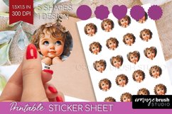 Valentine Angel Round Sticker - Cupid Printable Sticker Product Image 1