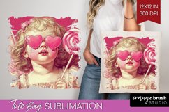 Valentine Angel Tote Bag - Cupid Tote Bag PNG Sublimation Product Image 1