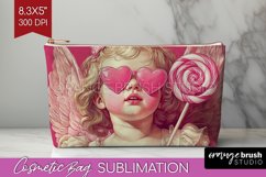 Valentine Angel Cosmetic Bag - Cupid Makeup Bag PNG Product Image 1