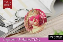 Valentine Angel Keychain PNG - Cupid Keychain Sublimation Product Image 1
