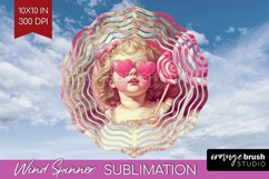 Valentine Angel Wind Spinner Sublimation PNG - Cupid Round Product Image 1
