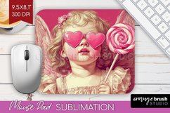 Valentine Angel Mouse Pad Sublimation - Cupid Mousepad PNG Product Image 1