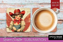 Valentine Angel Square Coaster - Cupid Coaster PNG Product Image 1