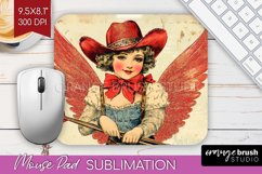 Valentine Angel Mouse Pad Sublimation - Cupid Mousepad PNG Product Image 1