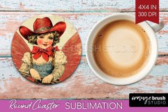 Valentine Angel Round Coaster - Cupid Coaster PNG Product Image 1