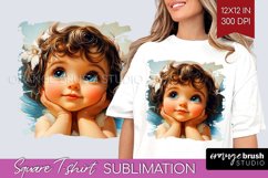 Valentine Angel Square Tshirt Background - Cupid PNG Product Image 1
