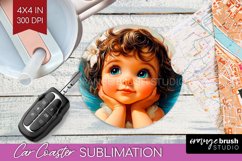 Valentine Angel Car Coaster - Cupid Coaster PNG Sublimation Product Image 1
