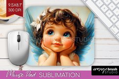 Valentine Angel Mouse Pad Sublimation - Cupid Mousepad PNG Product Image 1