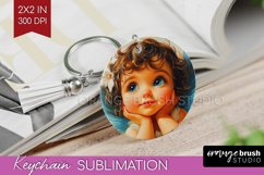 Valentine Angel Keychain PNG - Cupid Keychain Sublimation Product Image 1