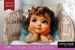 Valentine Angel Pillow Sublimation - Cupid Pillow Cover PNG Product Image 1