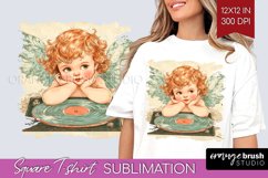 Valentine Angel Square Tshirt Background - Cupid PNG Product Image 1