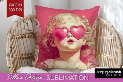 Valentine Angel Pillow Sublimation - Cupid Pillow Cover PNG Product Image 1