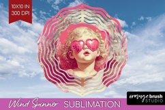 Valentine Angel Wind Spinner Sublimation PNG - Cupid Round Product Image 1