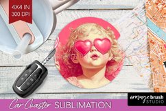 Valentine Angel Car Coaster - Cupid Coaster PNG Sublimation Product Image 1