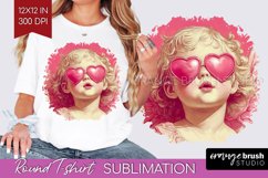 Valentine Angel Round Tshirt Background - Cupid PNG Product Image 1