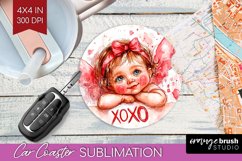 Valentine Angel Car Coaster - Cupid Coaster PNG Sublimation Product Image 1