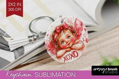 Valentine Angel Keychain PNG - Cupid Keychain Sublimation Product Image 1
