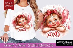 Valentine Angel Round Tshirt Background - Cupid PNG Product Image 1