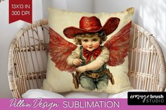 Valentine Angel Pillow Sublimation - Cupid Pillow Cover PNG Product Image 1