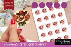 Valentine Angel Round Sticker - Cupid Printable Sticker Product Image 1
