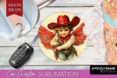 Valentine Angel Car Coaster - Cupid Coaster PNG Sublimation Product Image 1
