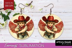 Valentine Angel Round Earrings - Cupid PNG Sublimation Product Image 1