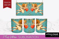Valentine Angel Mug Wrap - Cupid Mug PNG Sublimation Product Image 1