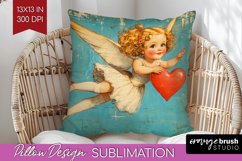 Valentine Angel Pillow Sublimation - Cupid Pillow Cover PNG Product Image 1