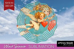 Valentine Angel Wind Spinner Sublimation PNG - Cupid Round Product Image 1