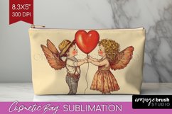 Valentine Angel Cosmetic Bag - Cupid Makeup Bag PNG Product Image 1