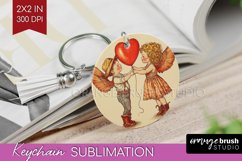 Valentine Angel Keychain PNG - Cupid Keychain Sublimation Product Image 1