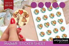 Valentine Angel Round Sticker - Cupid Printable Sticker Product Image 1
