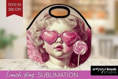 Valentine Angel Lunch Bag - Cupid Lunch Bug PNG Sublimation Product Image 1