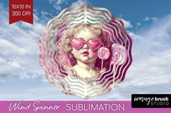 Valentine Angel Wind Spinner Sublimation PNG - Cupid Round Product Image 1