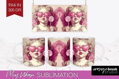 Valentine Angel Mug Wrap - Cupid Mug PNG Sublimation Product Image 1