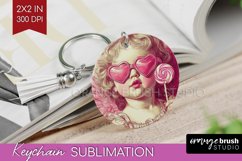Valentine Angel Keychain PNG - Cupid Keychain Sublimation Product Image 1