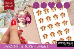 Valentine Angel Round Sticker - Cupid Printable Sticker Product Image 1
