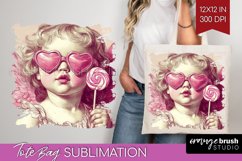 Valentine Angel Tote Bag - Cupid Tote Bag PNG Sublimation Product Image 1