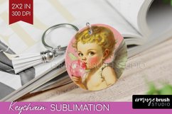 Valentine Angel Keychain PNG - Cupid Keychain Sublimation Product Image 1