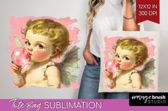 Valentine Angel Tote Bag - Cupid Tote Bag PNG Sublimation Product Image 1