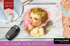 Valentine Angel Car Coaster - Cupid Coaster PNG Sublimation Product Image 1